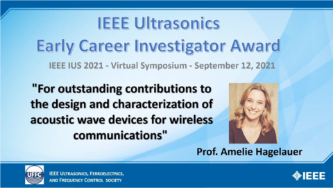 Zum Artikel "Amelie Hagelauer gewinnt IEEE UFFC Early Career Investigator Award"